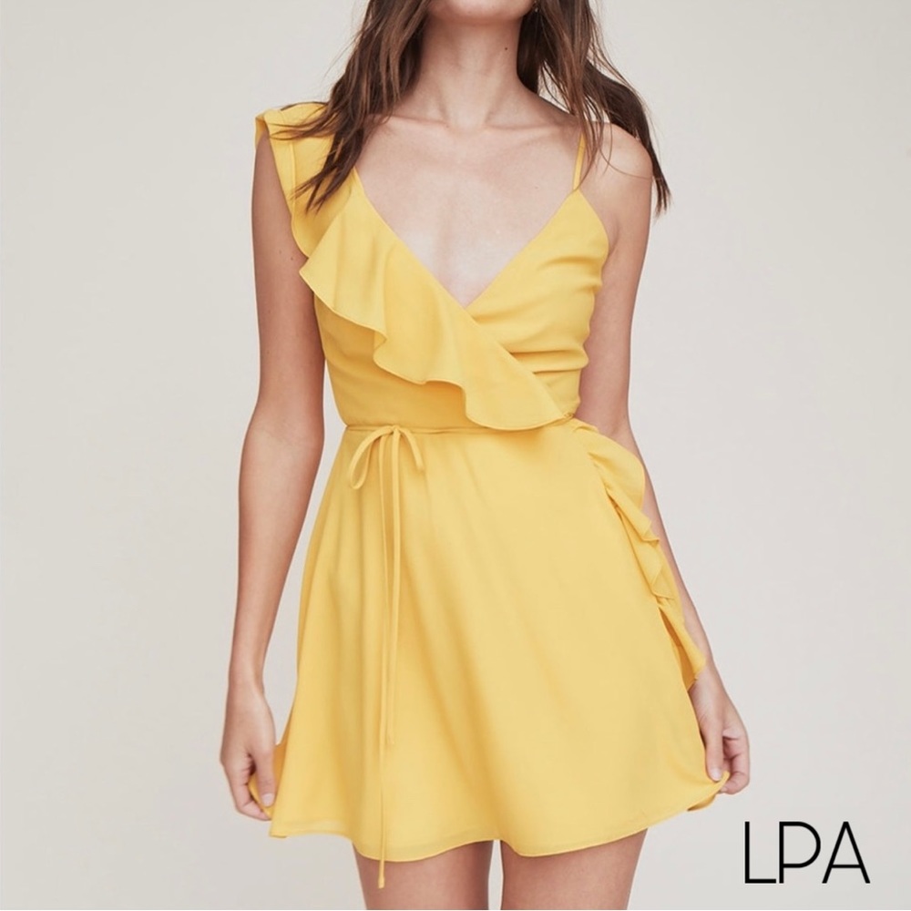 LPA Asymmetrical Ruffled Mini Dress - Picture 2 of 15